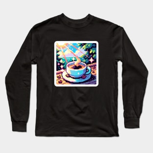 Coffee Pixel Poster Water Vintage Since Long Sleeve T-Shirt